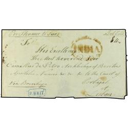 INDIA Cover from Cochin to Lisbon