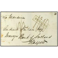 MALAYA Stampless envelope to SCOTLAND