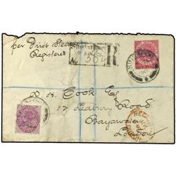 MALAYA Registered envelope to LONDON