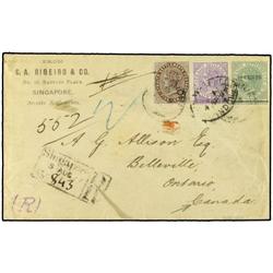 MALAYA Registered cover from Singapore 