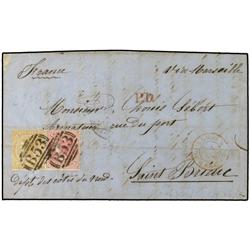 MAURITIUS Envelope to FRANCE bearing SG 48