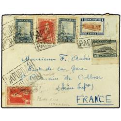 GREECE Cover to Paris at 4 drachma 