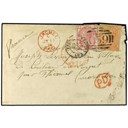 HAITI Envelope to France bearing Great Britain