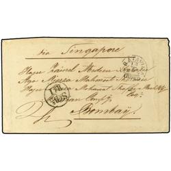 NETHERLANDS INDIES Stampless letter from BATAVIA to BOMBAY