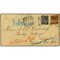 NETHERLANDS INDIES Cover from PADANG to TANGA