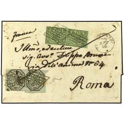 ITALIAN STATES: PAPAL STATES Envuelta circulada a ROMA
