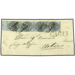 ITALIAN STATES: PAPAL STATES 1a 1/2 baj. gris azulado