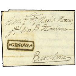 ITALY MARITIME MAIL GENOVA a BARCELONA.