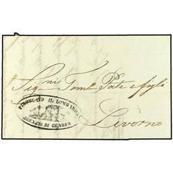 ITALY MARITIME MAIL Entire from GENOVA to LIVORNO