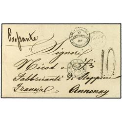 ITALY MARITIME MAIL Entire to ANNONAY,