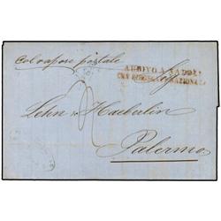 ITALY MARITIME MAIL Entire from GENOVA to PALERMO