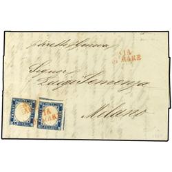 ITALY MARITIME MAIL Entire from PALERMO to MILAN