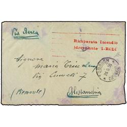 ITALY RODI Wreck cover addressed to ALESSANDRIA