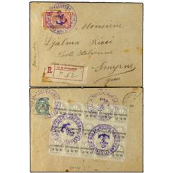CASTELLORIZO Registered envelope to Smyrne