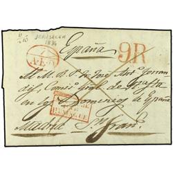 PALESTINE Entire letter written by a Spanish Missionary