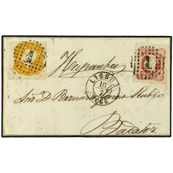 PORTUGAL FRONTAL de carta de LISBOA a BADAJOZ