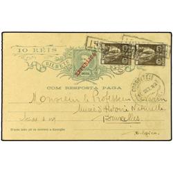 ANGOLA 10r+10r stationery reply