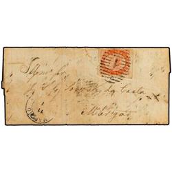 PORTUGUESE INDIA PANGIM a MARGAO. 20 reis rojo