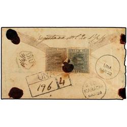 PORTUGUES INDIA DIU a KARACHI. 25 reis gris