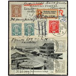 MOZAMBIQUE 50 r. Brown on grey blue 