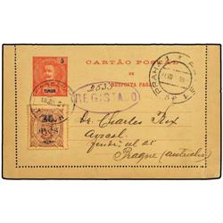 TIMOR 5a+5a rose postal stationery