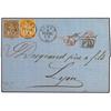 Image 1 : SWITZERLAND Entire letter to LYON franked by 1862 