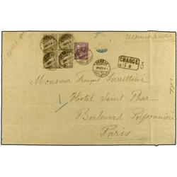 SWITZERLAND GINEBRA a PARIS. Envuelta de Paquete Postal