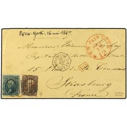 UNITED STATES OF AMERICA 10c dark green + 5c brown