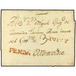 ARGENTINA Envuelta circulada a MONTEVIDEO