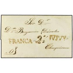 ARGENTINA Envuelta circulada a CHUQUISACA