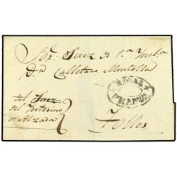 ARGENTINA Envuelta circulada a TOLLOS