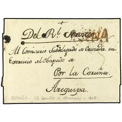 ARGENTINA Envuelta circulada a AREQUIPA (Peru)