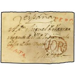 BOLIVIA Envuelta circulada a MADRID