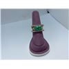 Image 1 : 14K WHITE GOLD EMERALD AND DIAMOND