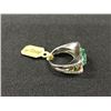 Image 2 : 14K WHITE GOLD EMERALD AND DIAMOND