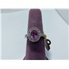 Image 1 : 14K WHITE GOLD RING WITH DIAMONDS AND SAPPHIRE