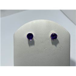 WHITE GOLD AMEYTHST EARRINGS (NO BACKINGS)