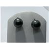 Image 1 : 14K WHITE GOLD BLACK PEARL DIAMOND EARRINGS