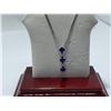 Image 1 : 14K WHITE GOLD 17" NECKLACE WITH SAPPHIRE AND DIAMOND PENDANT