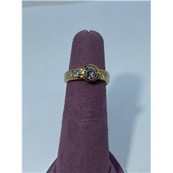 14K YELLOW GOLD MOISSANITE RING