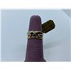 Image 1 : 14K YELLOW GOLD RING WITH SAPPHIRE AND MOISSANITES