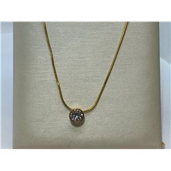 14K YELLOW 17" NECKLACE WITH MOISSANITE PENDANT