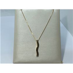 14K YELLOW GOLD 15" NECKLACE WITH PENDANT