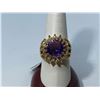 Image 1 : 14K YELLOW GOLD AMETHYST RING WITH DIAMONDS