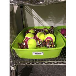Bin of Dog Tennis Ball Tug Toys