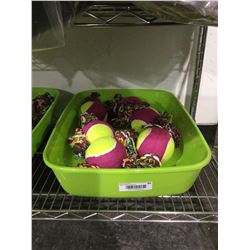Bin of Dog Tennis Ball Tug Toys