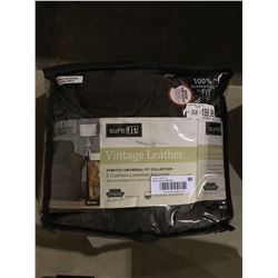 SureFit Vintage Leather Stretch Universal Fit 2-Cushion Loveseat Slipcover