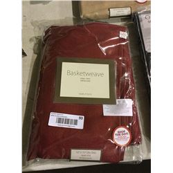 BasketweaveEasy Care Tablecloth - Red (52" x 70")