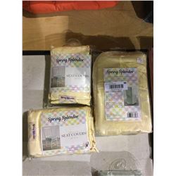 Spring Splendor Dining Room Seat Covers - Yellow Lot of 3