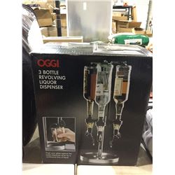 Oggi 3-Bottle Revolving Liquor Dispenser